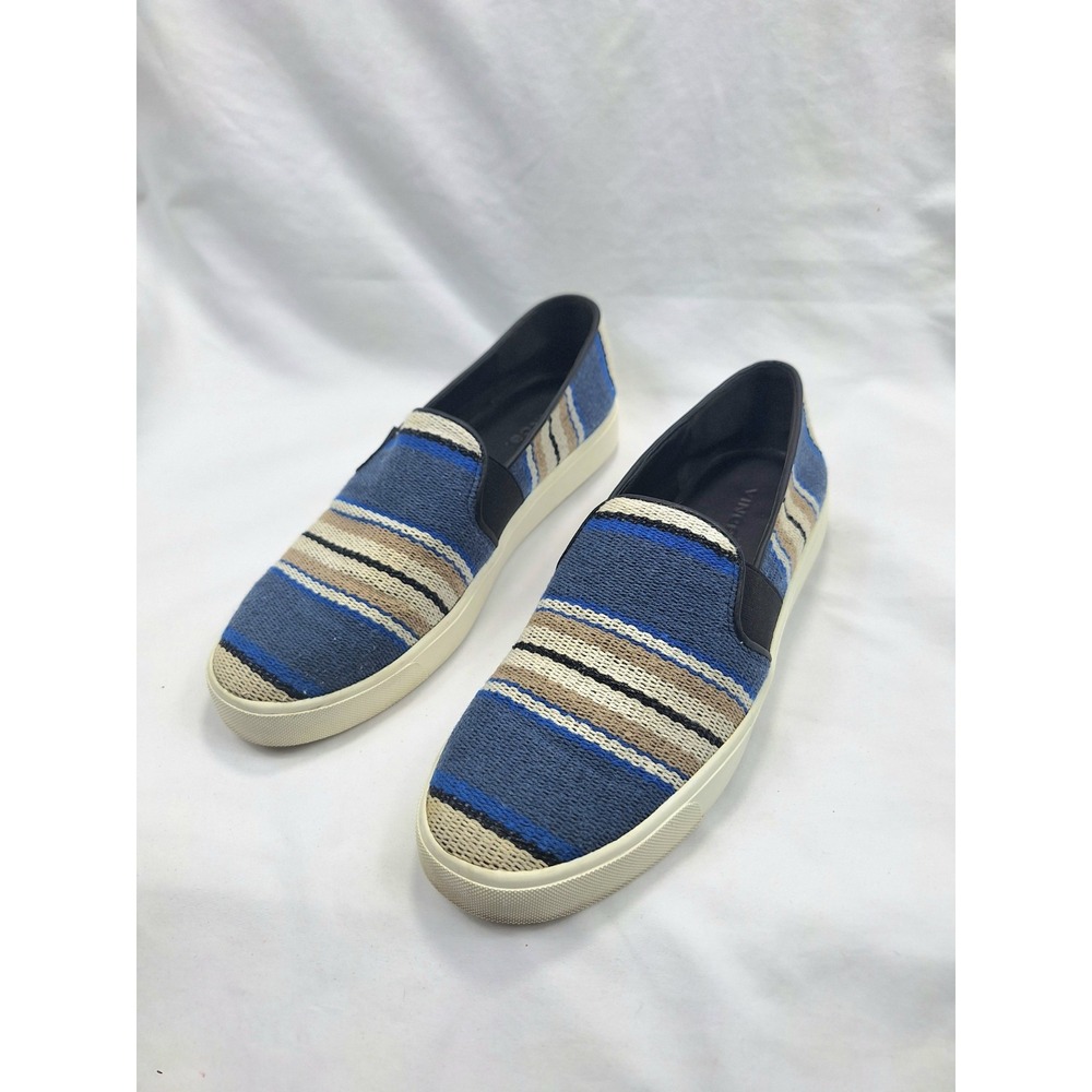 Vince Blair 5 Multicolor Woven Slip On Sneaker Size 8.5 US 38.5 EU Blue Woven - Picture 2 of 7
